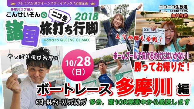 第7回プレミアムG I クイーンズクライマックス応援企画 「こんせいそんのニコ生諸国旅打ち行脚2018」ボートレース多摩川『GIIIオールレディース リップルカップ』