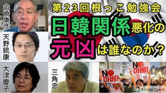 【動画と図解】根っこ勉強会『日韓関係を悪化させたのはだれなのか？』 天野統康　山崎　大津　三角