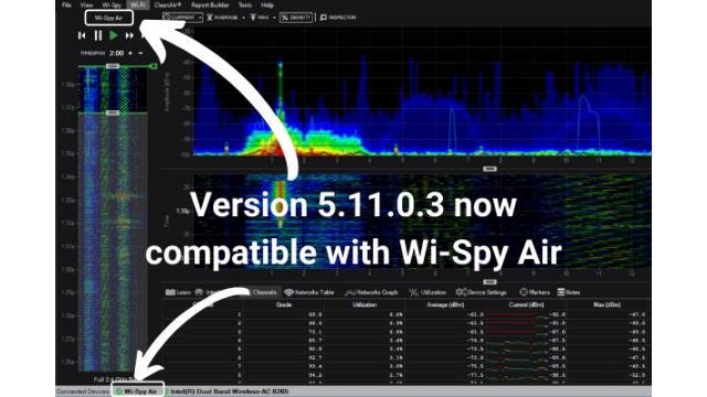 Chanalyzer5.11.0.3がリリースされWiFi6対応・Wi-SpyAirが利用できるようになりました！