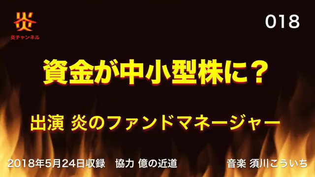 【お知らせ】チャンネル炎第１８回目「資金が中小型株に？」をアップしました