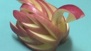 【リンゴｘ白鳥】本気のフルーツカットテクニック【キウイｘフラワー】