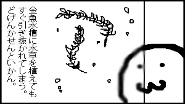 『金魚に引き抜かれない水草システム』を、休日に半日かけてこしらえてみた。