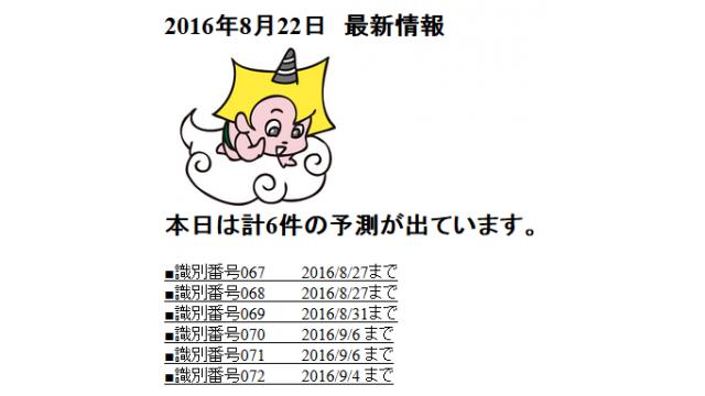 2016年8月22日　最新情報