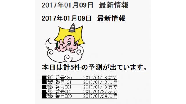 2017年01月09日　最新情報