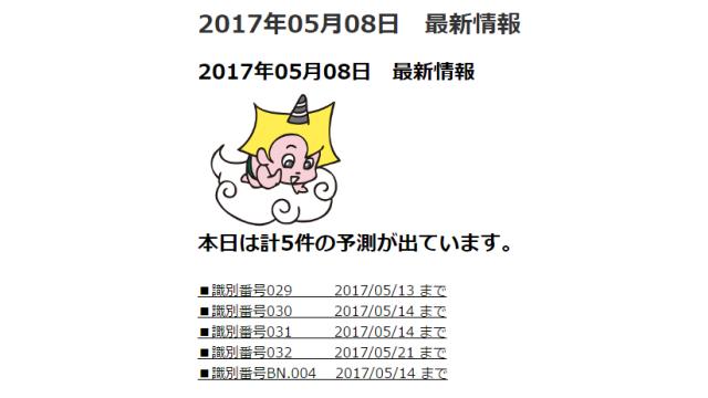 2017年05月08日　最新情報
