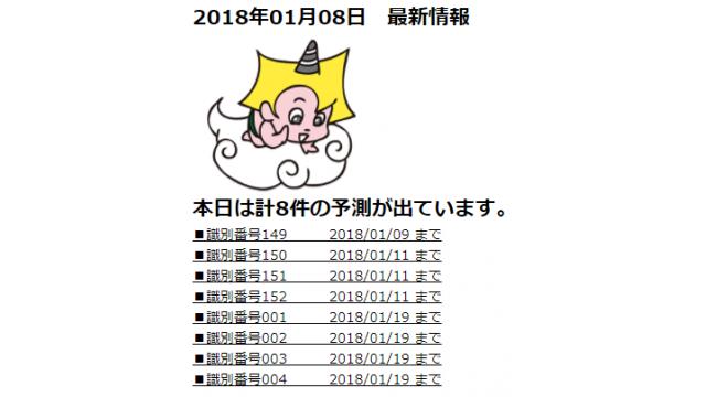 2018年01月08日　最新情報