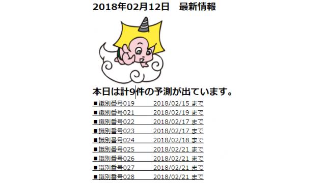 2018年02月12日　最新情報