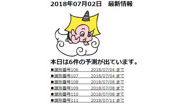2018年07月02日　最新情報