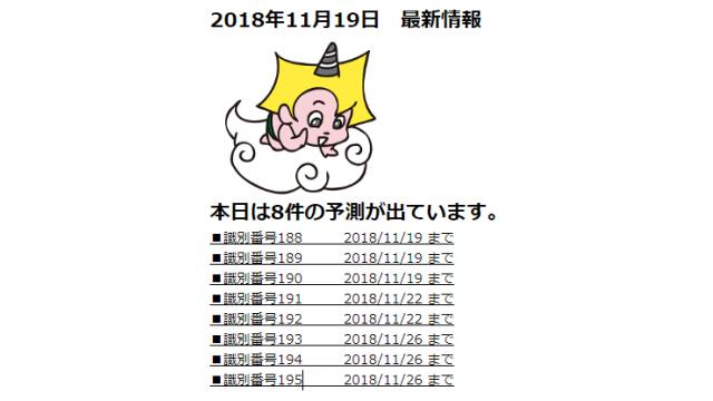 2018年11月19日　最新情報