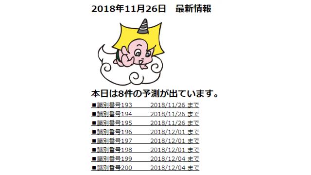 2018年11月26日　最新情報