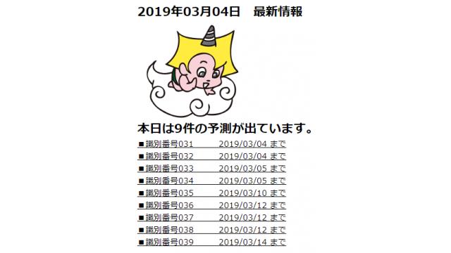 2019年03月04日　最新情報