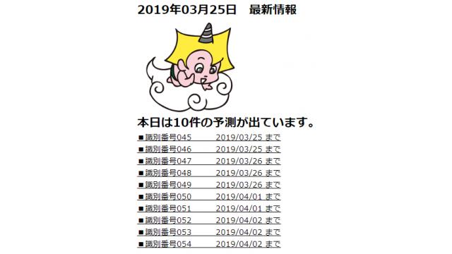2019年03月25日　最新情報