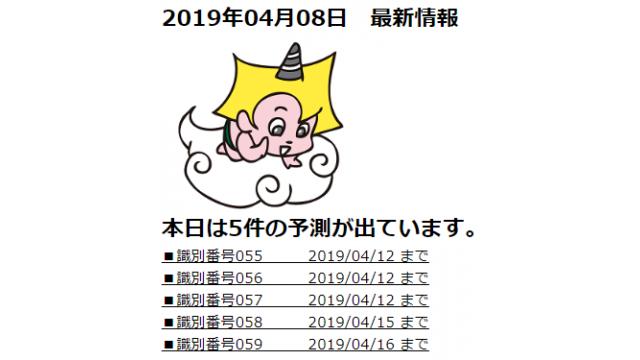 2019年04月08日　最新情報