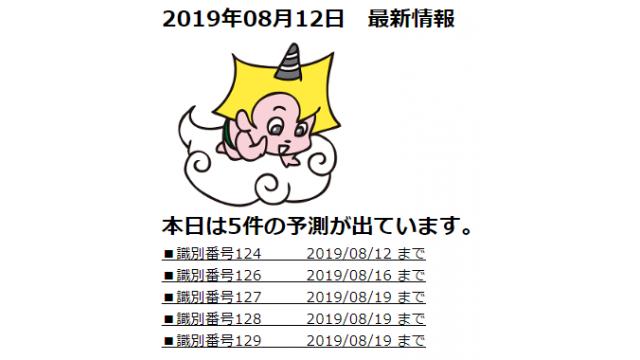 2019年08月12日　最新情報
