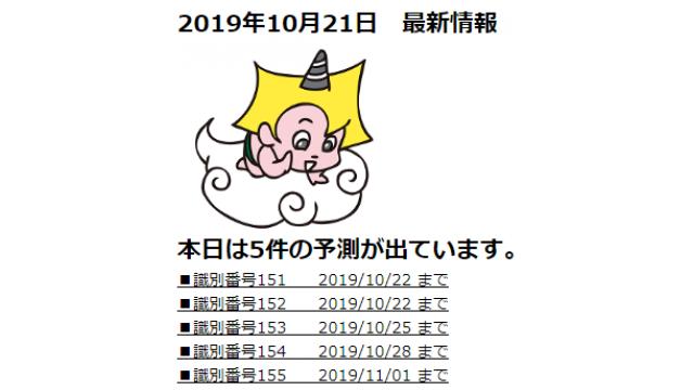 2019年10月21日　最新情報