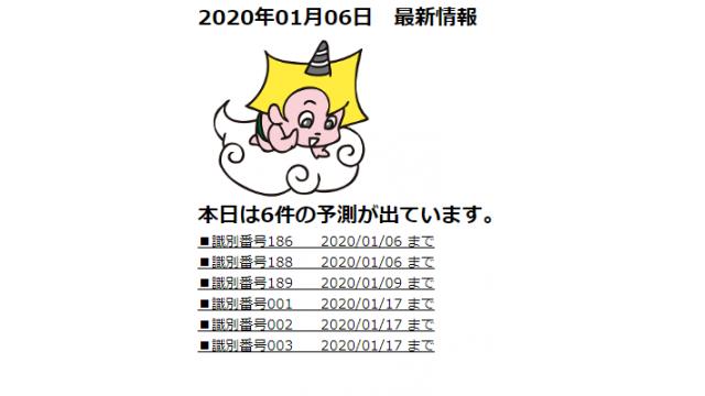 2020年01月06日　最新情報