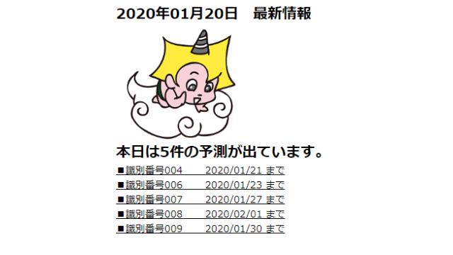 2020年01月20日　最新情報