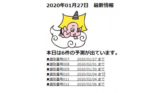 2020年01月27日　最新情報