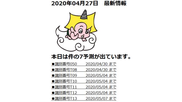 2020年04月27日　最新情報