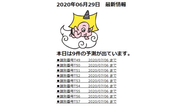 2020年06月29日　最新情報