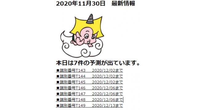 2020年11月30日　最新情報