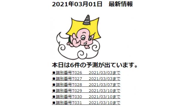2021年03月01日　最新情報
