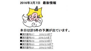 2016年3月7日　最新情報