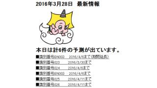 2016年3月28日　最新情報