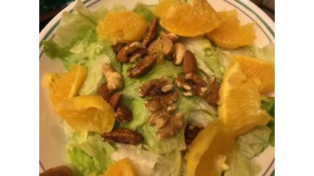 大江屋レシピ (28)「トスカーナ風サラダ、みかんとナッツのレタス」の巻