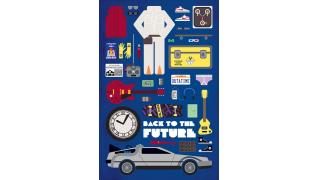時計塔？ デロリアン？ 『バック・トゥ・ザ・フューチャー』で連想するモノといえば...。映画をキーアイテムで表現したポスターアート